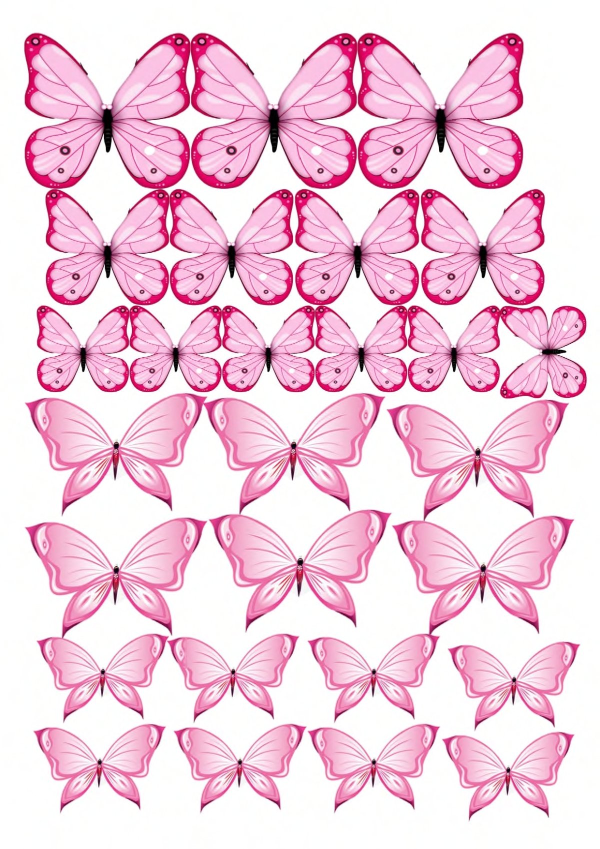 Бабочки для вафельной печати