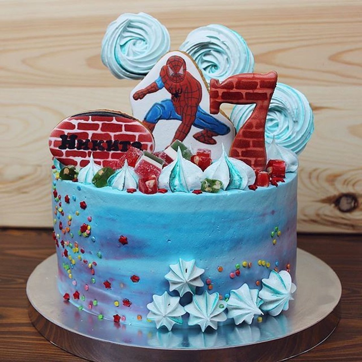 Торт с пряниками человек паук для мальчика