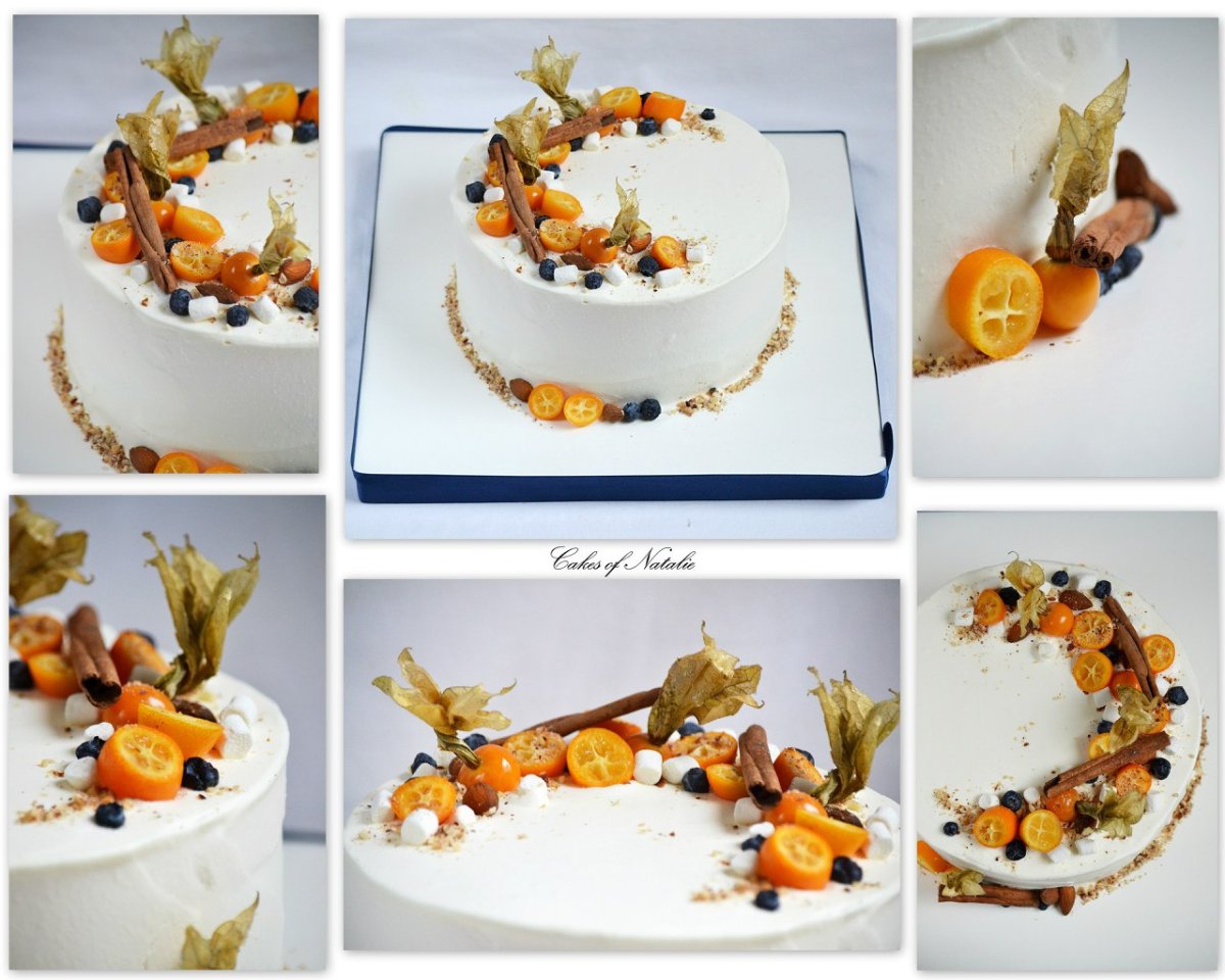 Морковный торт с физалисом