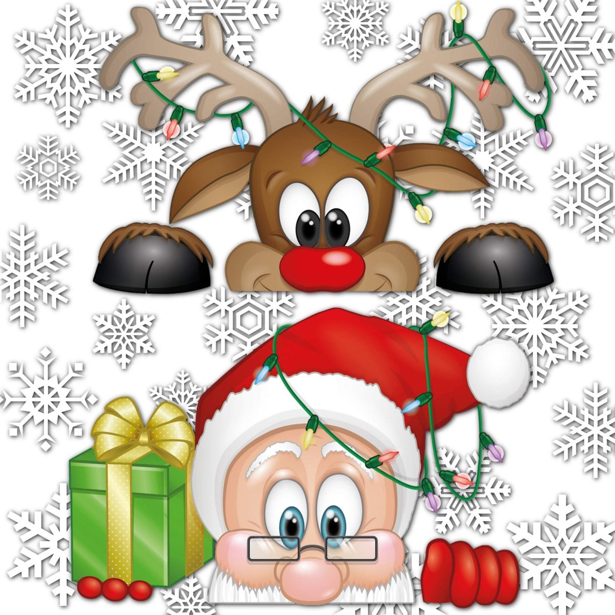 Дед Мороз заглядывает в окно