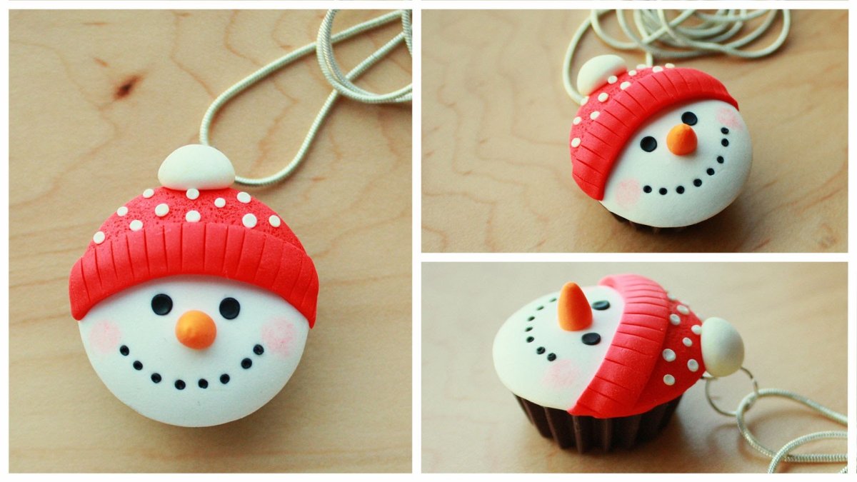 Новогодние игрушки из полимерной глины для начинающих