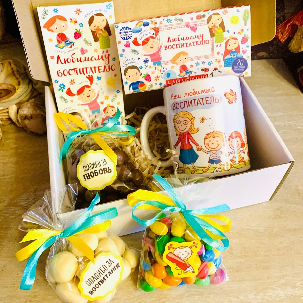 Новогодняя корзина с конфетами