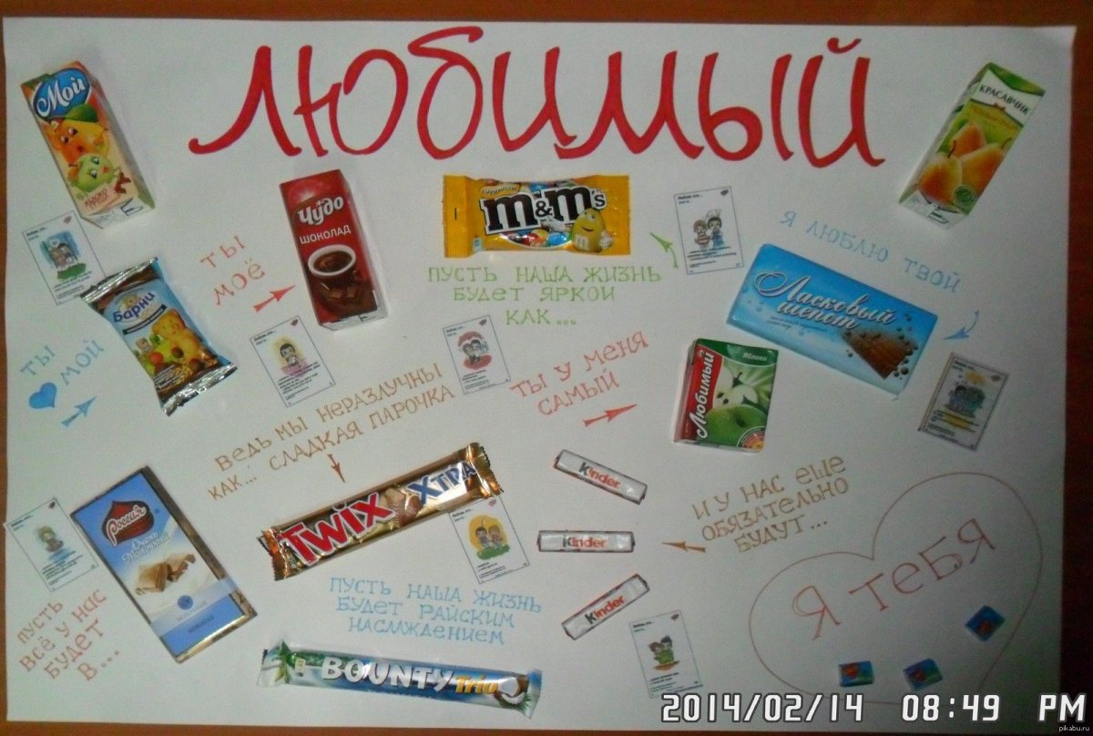 Плакат со сладостями парню