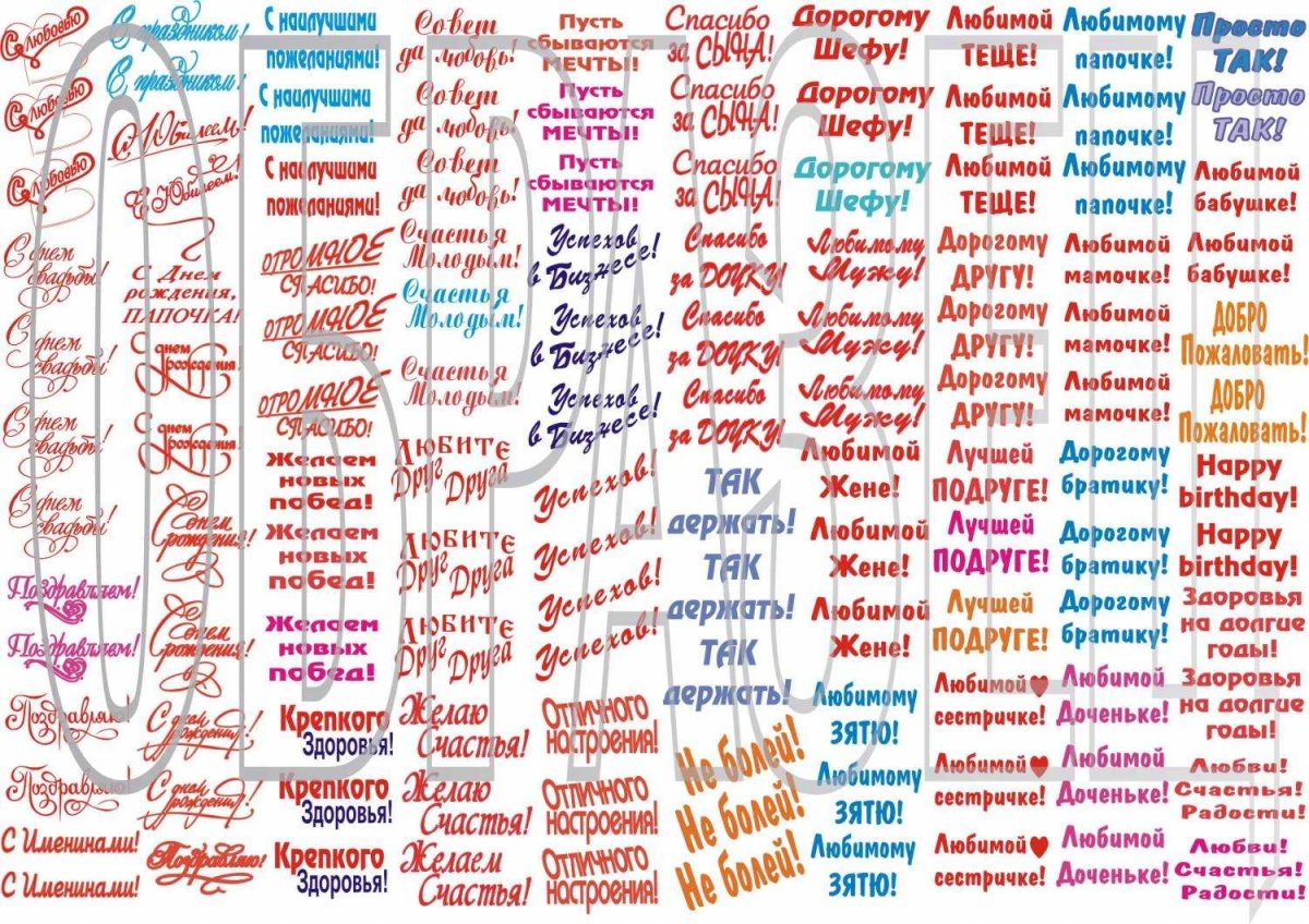 Список пожеланий на юбилей