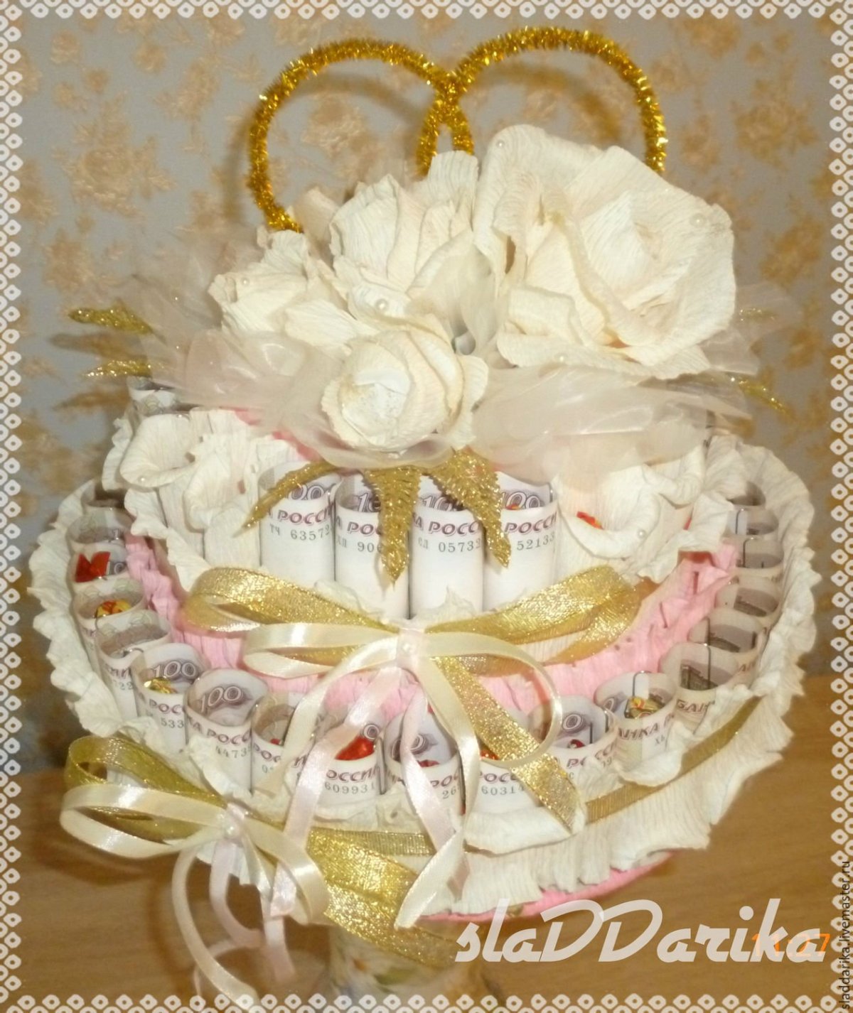 Сладкий подарок на свадьбу молодоженам