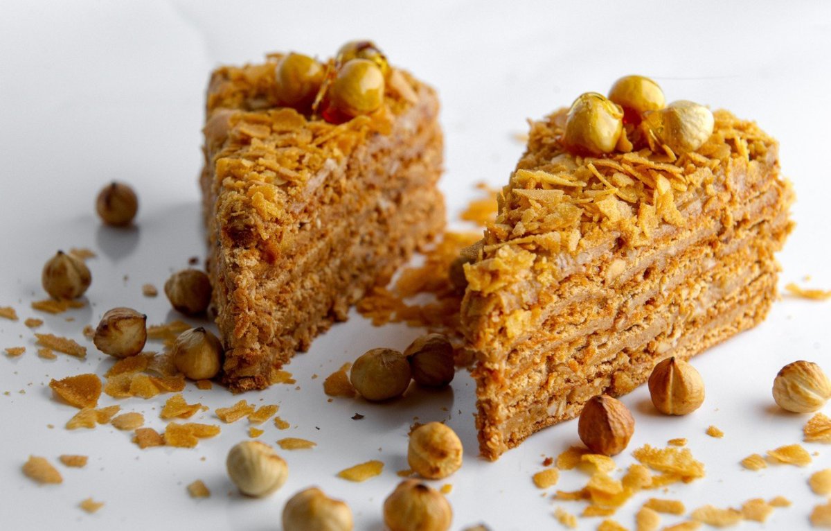 Пирожное "карамельно-ореховое"