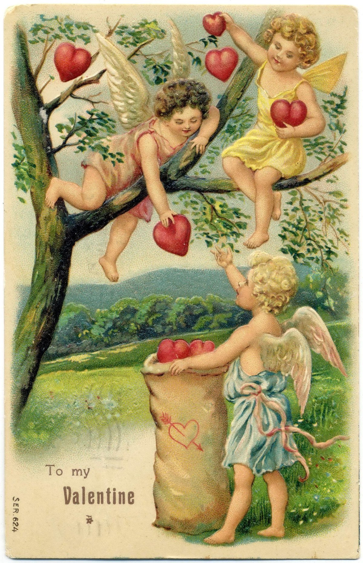 Винтажные открытки с днем влюбленных