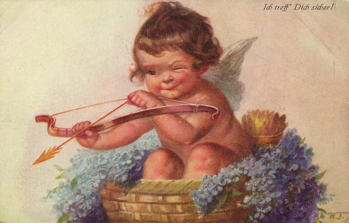 Старинные открытки с днем влюбленных