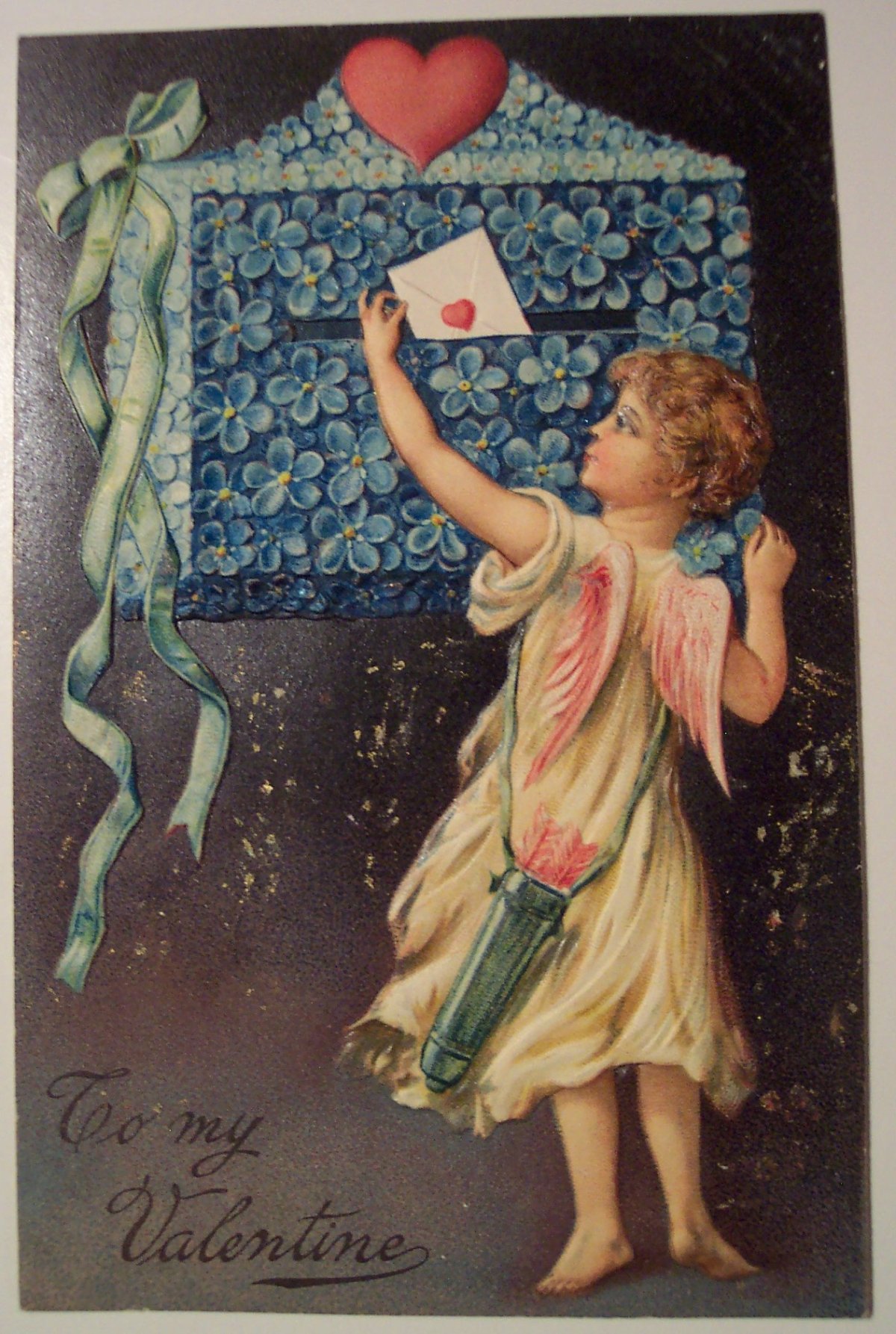 Винтажная открытка с днем Святого Валентина