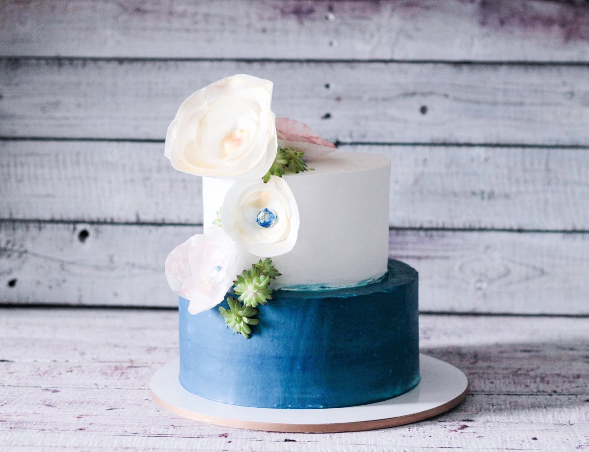 Роспись торта цветами