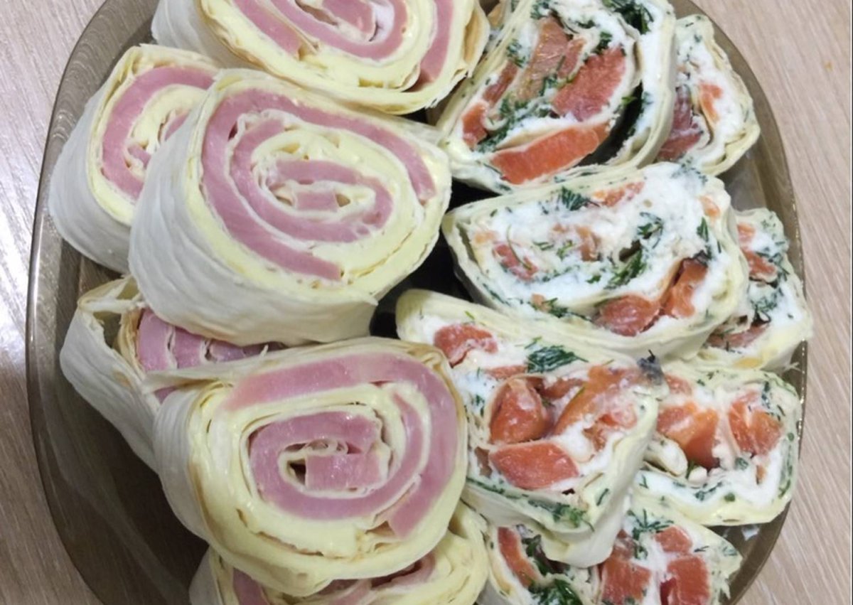 Закуски из ветчины на праздничный стол