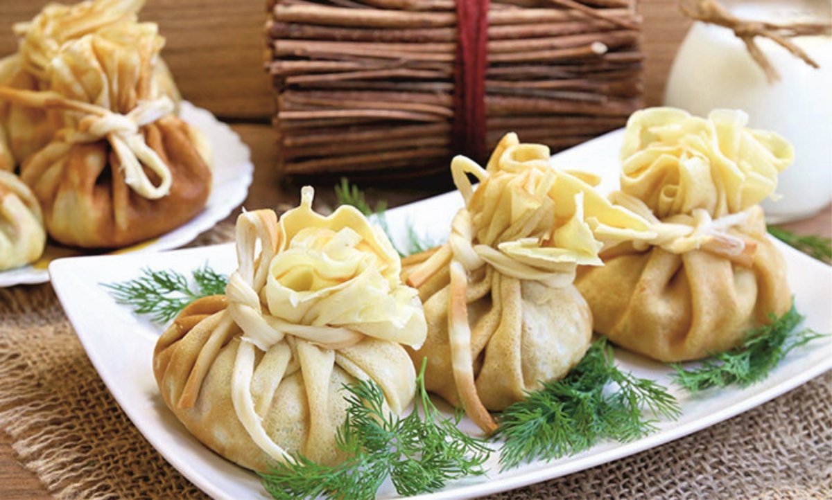 Блины с семгой и творожным сыром