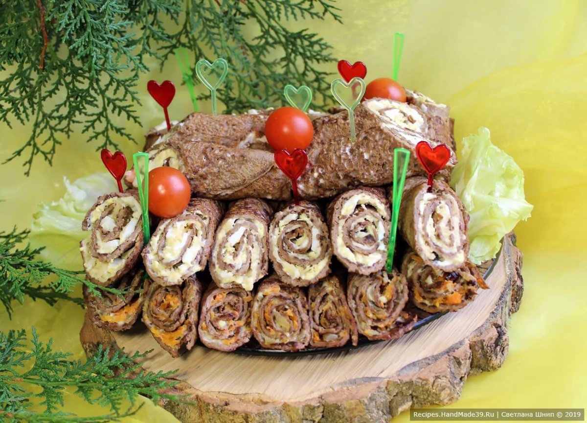 Блинчики фаршированные на праздничный стол