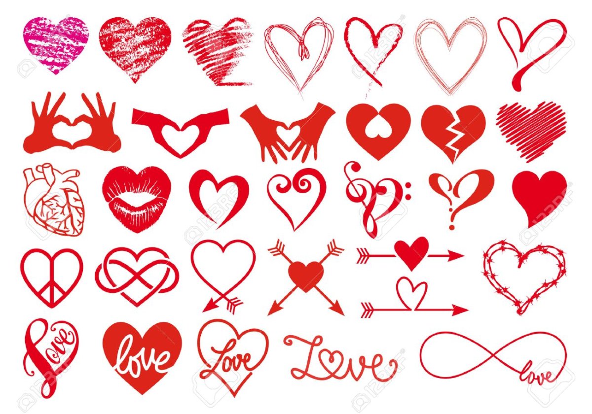 Символы в виде сердца