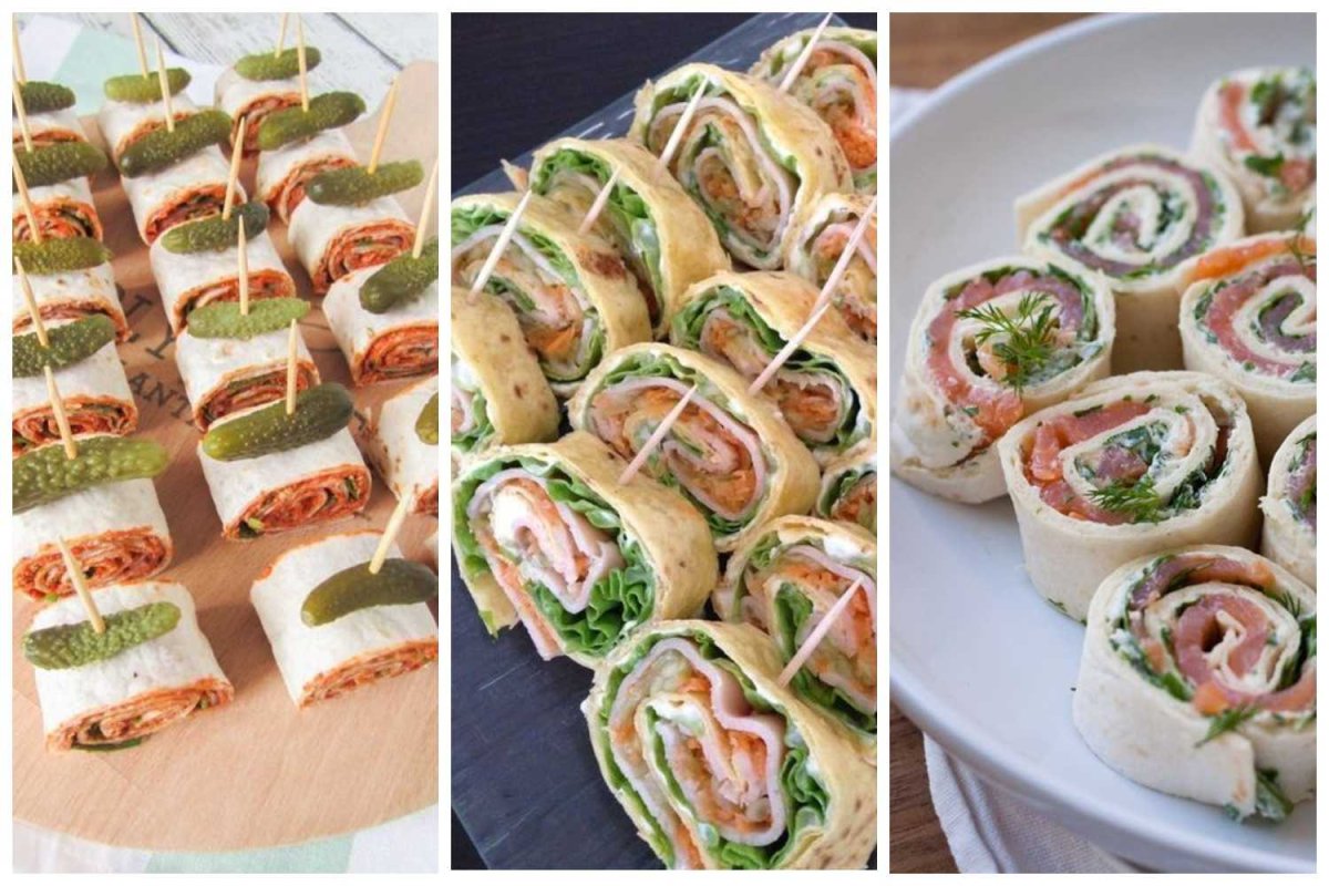 Рулеты из лаваша с разными