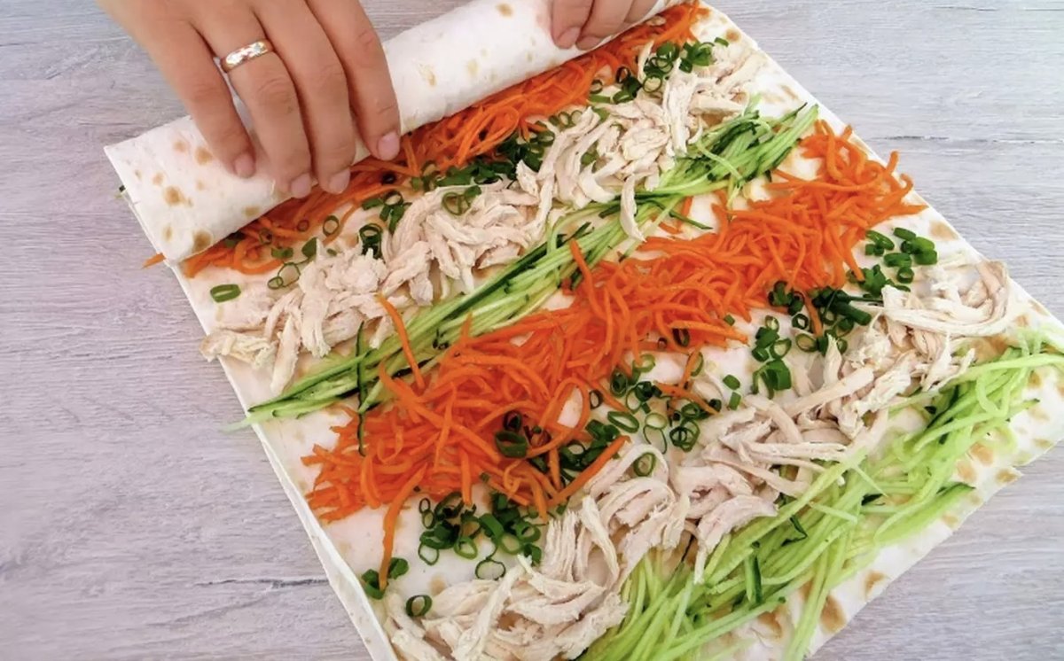 Рулеты из лаваша Новогодняя подача