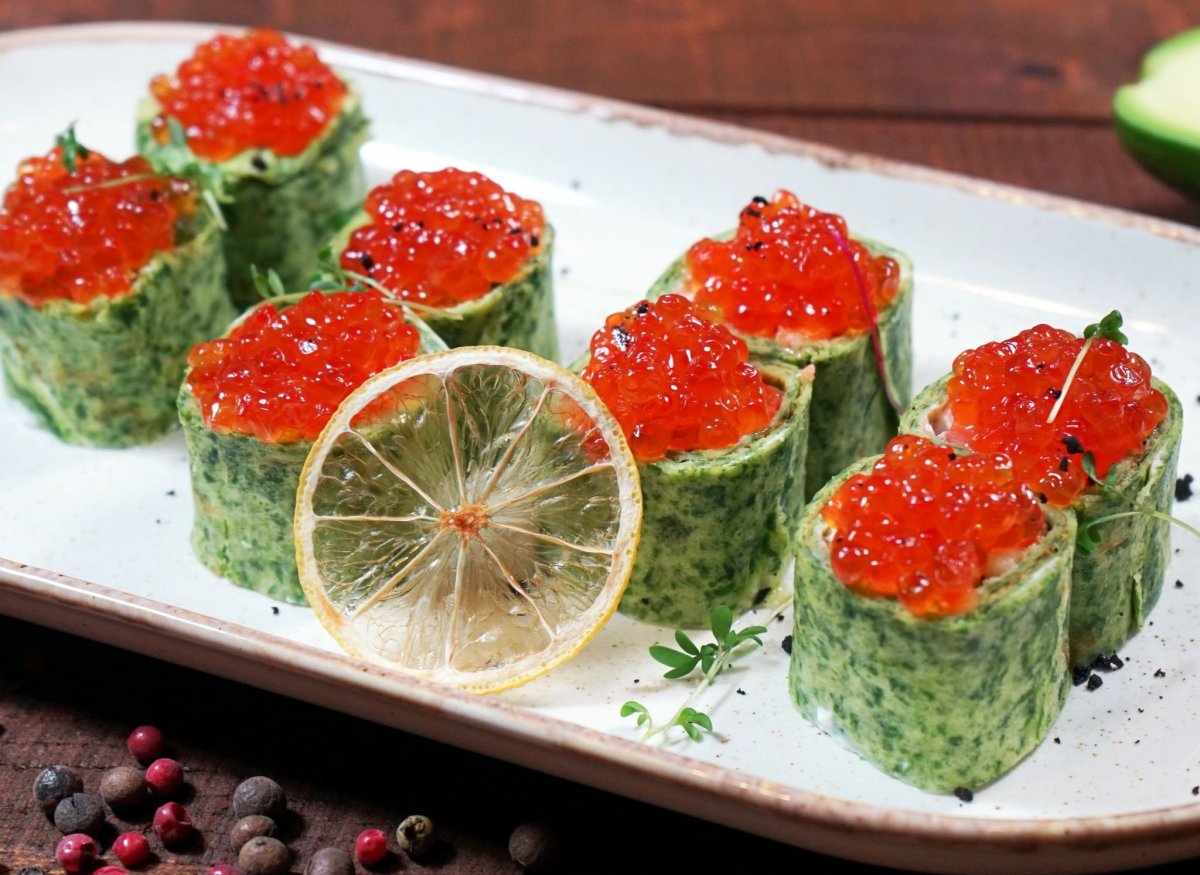 Закуски с красной икрой