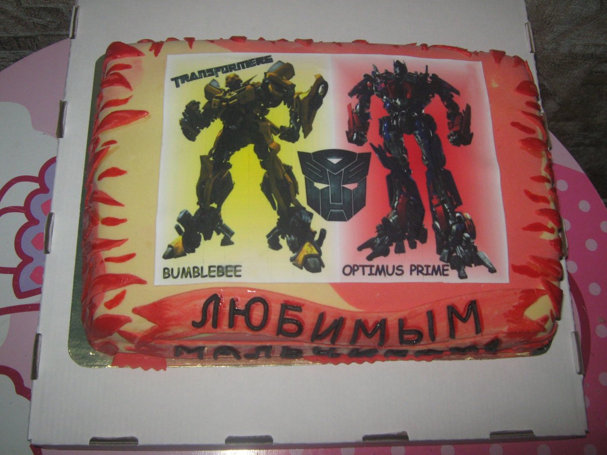 Торт трансформеры Оптимус Прайм
