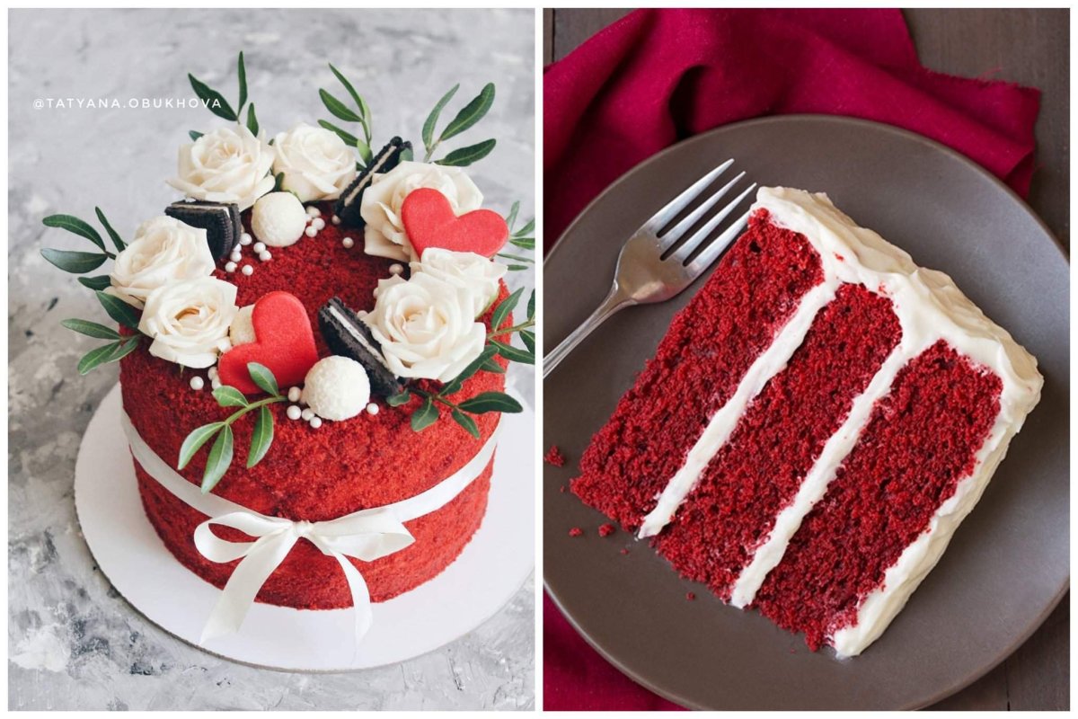 Бенто торт красный бархат
