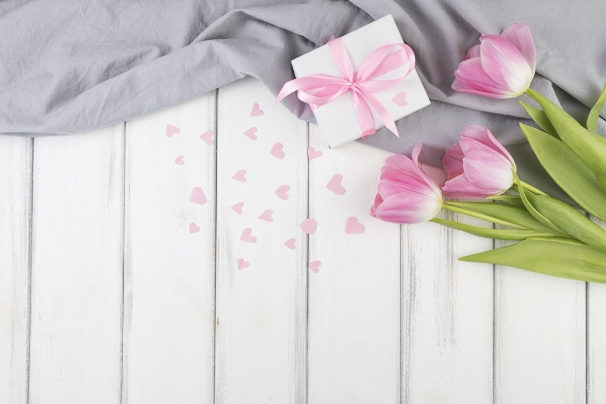 Фотофон с тюльпанами