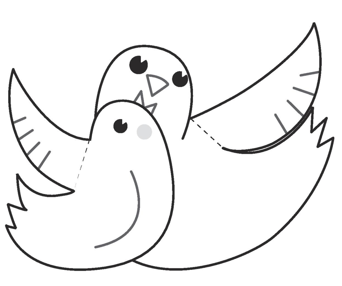 Птичка с птенцом аппликация