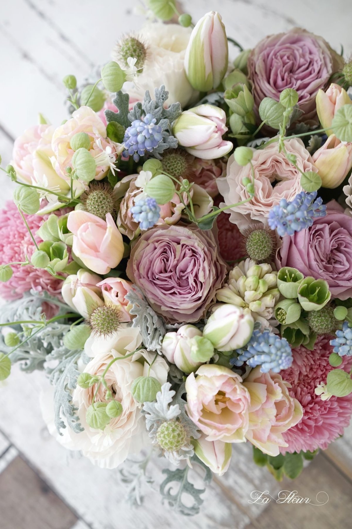 Букет в пастельных тонах