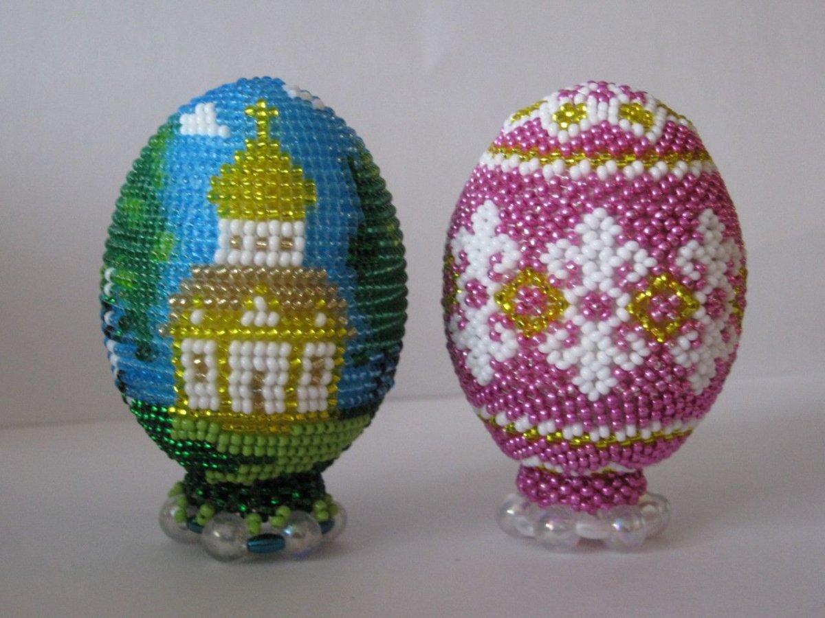 Украшение яиц бисером для начинающих