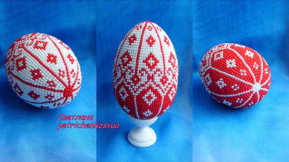 Подставка из бисера для пасхального яйца