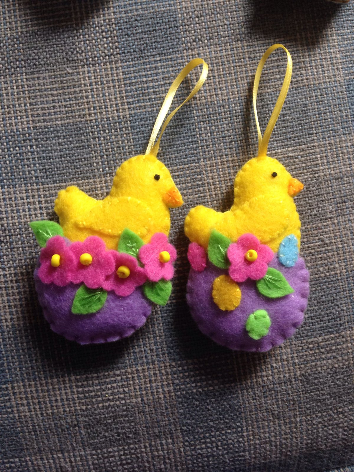 Цыпленок из фетра с кармашком