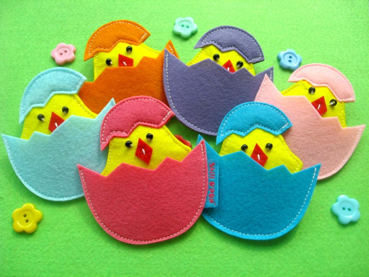 Пасхальные яйца из фетра