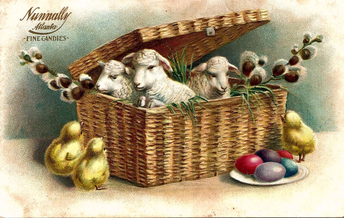 Пасхальная корзина ретро