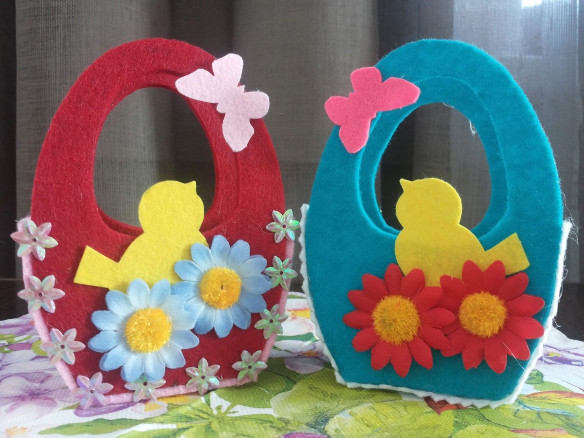 Корзинка из бумаги на Пасху