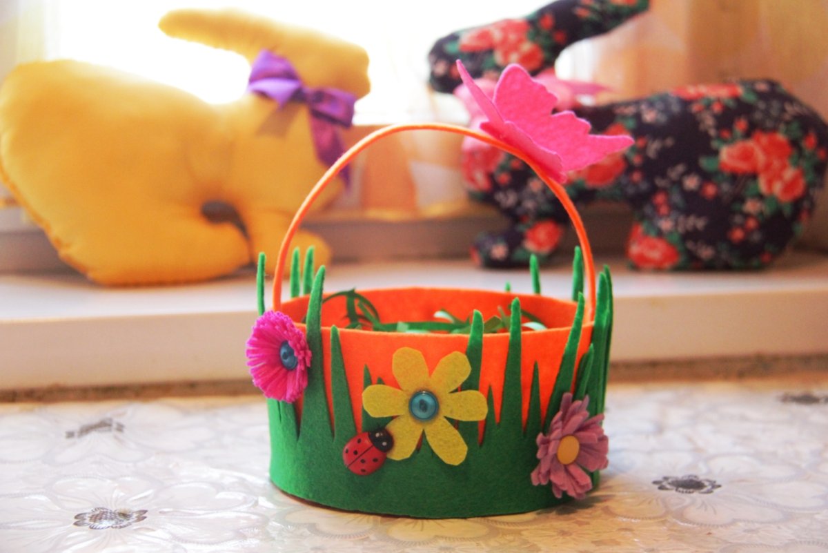 Корзинка из фетра своими руками