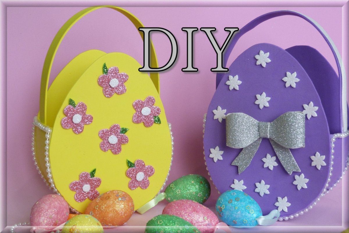 Открытки к Пасхе своими руками корзинка