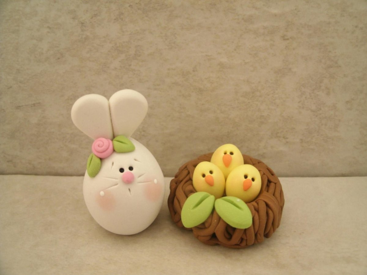 Поделки из воздушного пластилина на Пасху