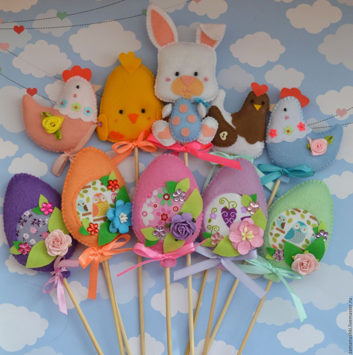 Пасхальная композиция из фетра