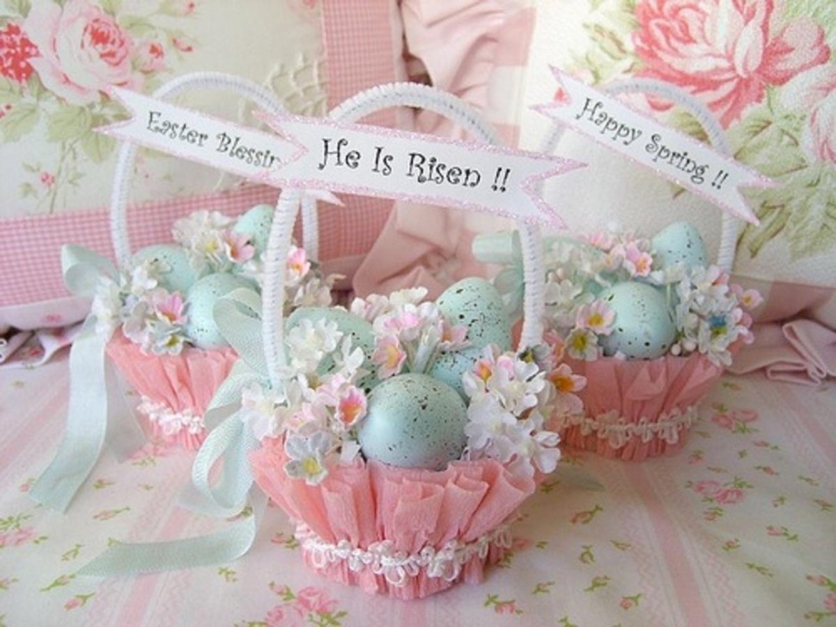 Оригинальное украшение пасхальной корзины