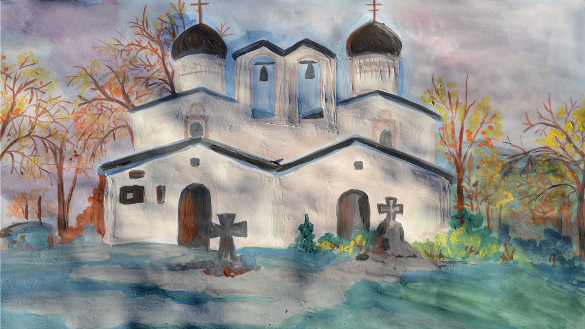 Рождество в церкви живопись