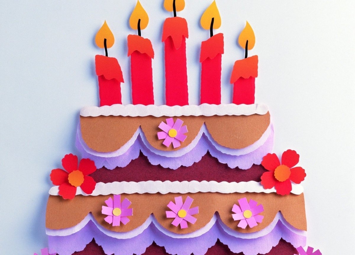 Открытка из цветной бумаги