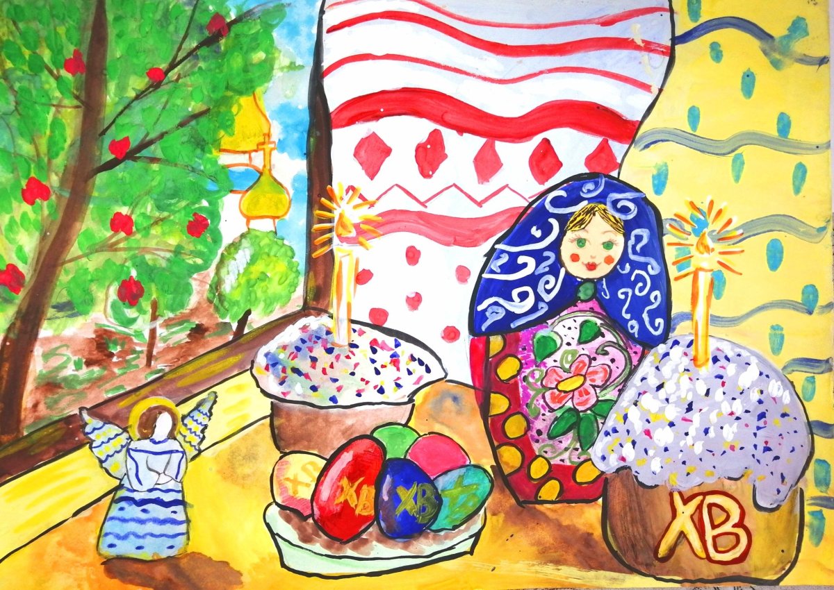 Рисунок на тему Пасха