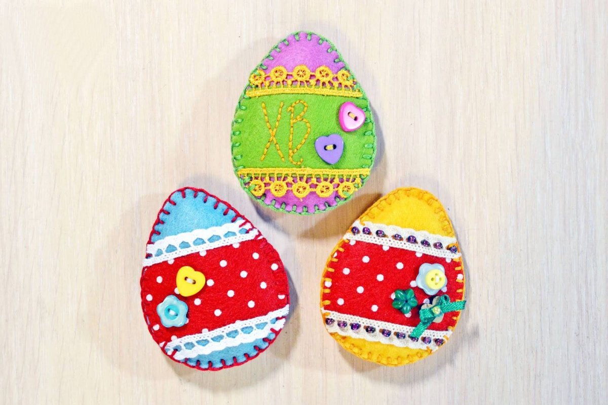 Пасхальные украшения для яиц из фетра