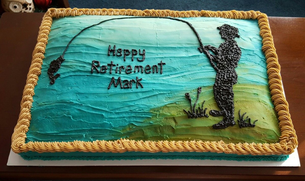 Декор торта для рыбака