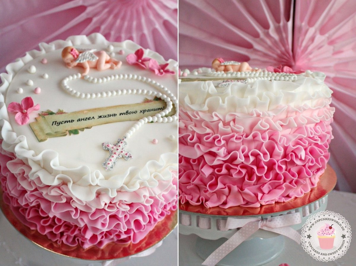 Торт на крестины девочке из крема