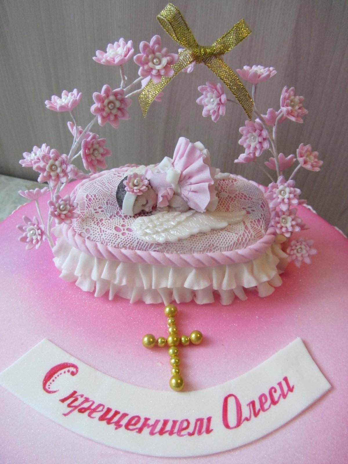 Тортик на крестины для девочки
