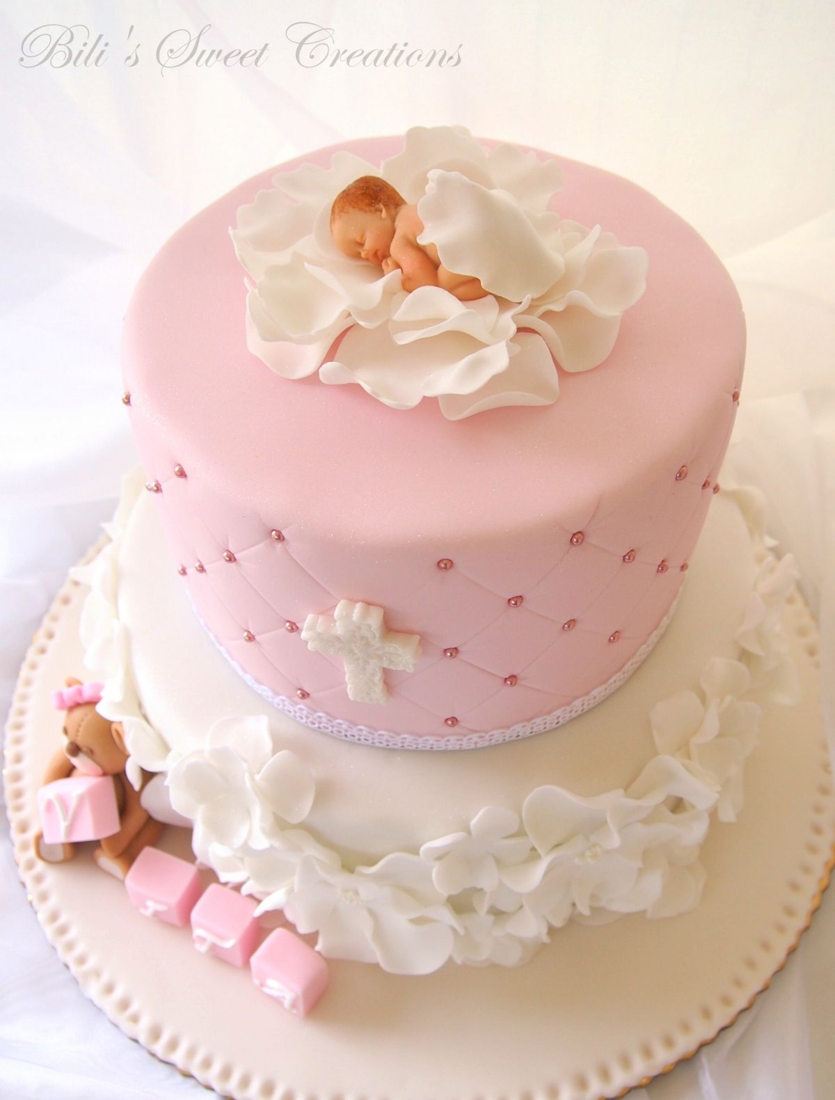 Торт на крестины для девочки