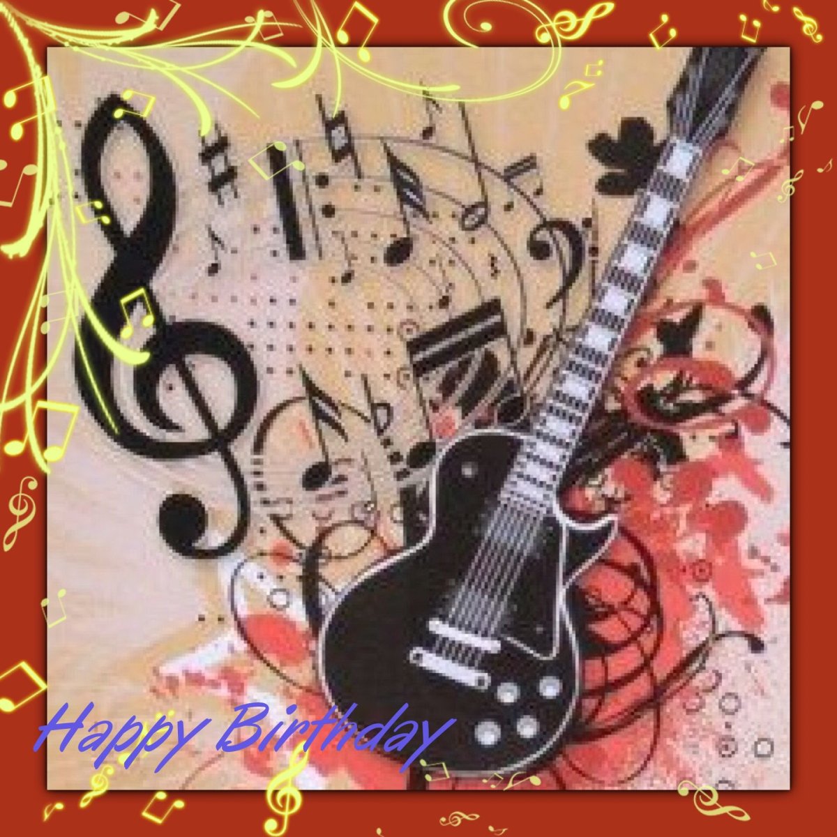 Открытка с днем рождения гитаристу