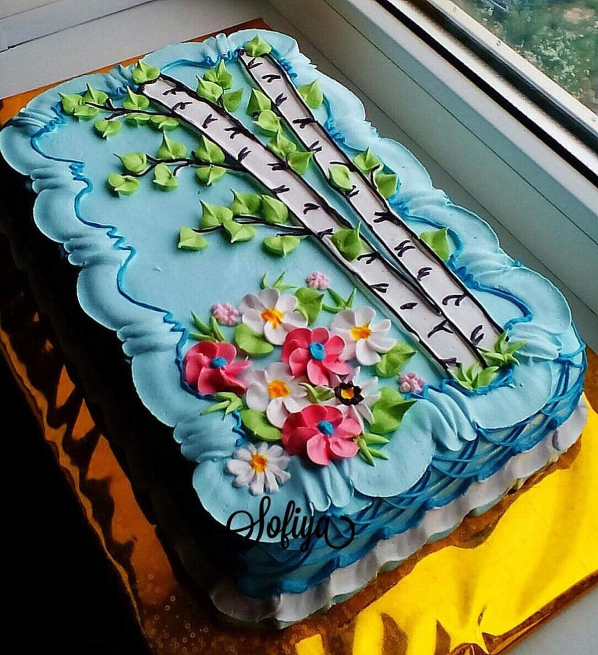 Украшение прямоугольного торта