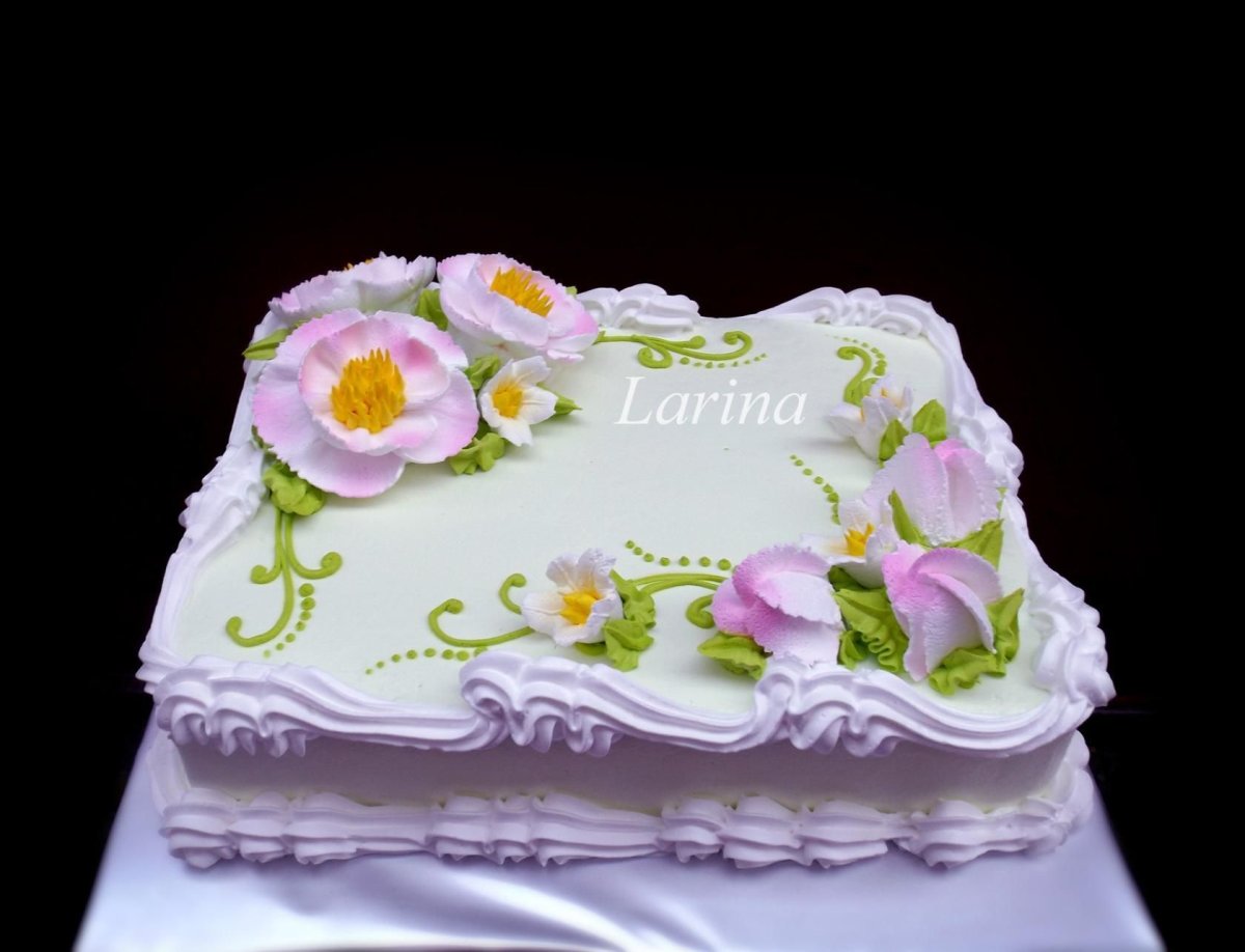Торт на крестины для девочки прямоугольный