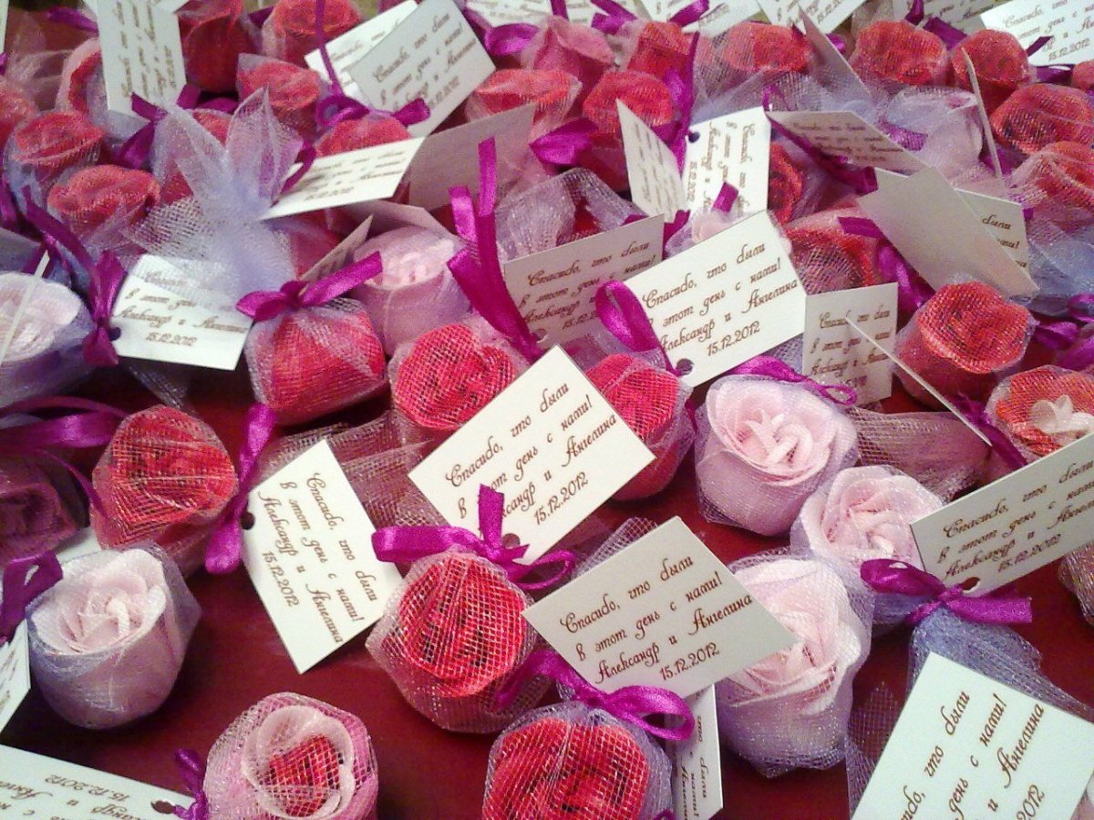 Свадебные подарки гостям от молодоженов