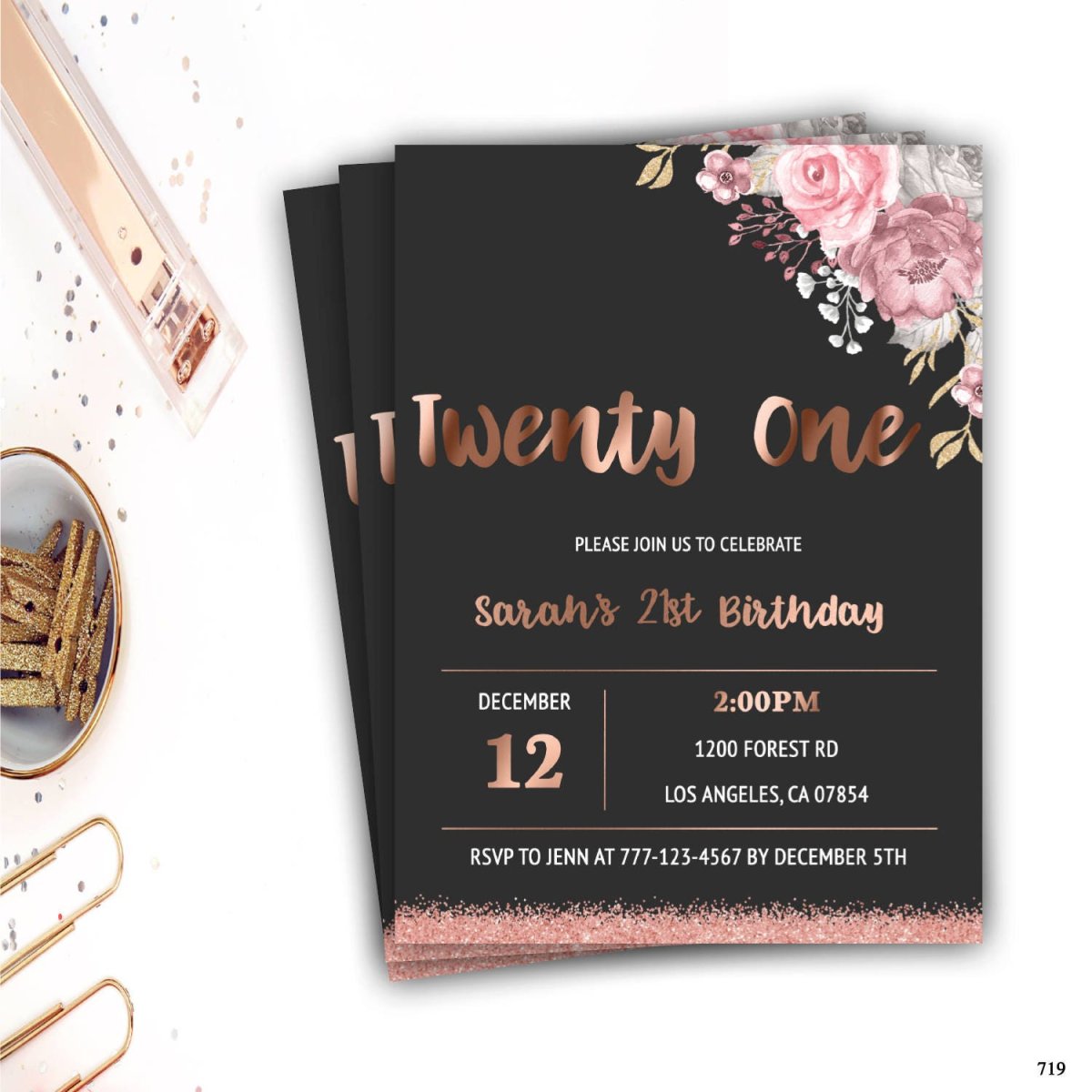 Стильное приглашение на юбилей